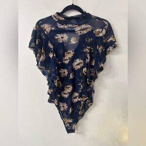 Cleo Navy Floral Bodysuit